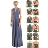 Maxi - Infinity Wickelkleid  Grau-Blau 34-38