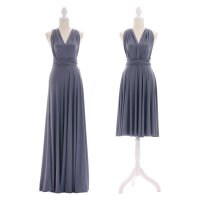 Maxi - Infinity Wickelkleid  Grau-Blau 34-38