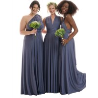 Maxi - Infinity Wickelkleid  Grau-Blau 34-38