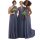 Maxi - Infinity Wickelkleid  Grau-Blau 34-38