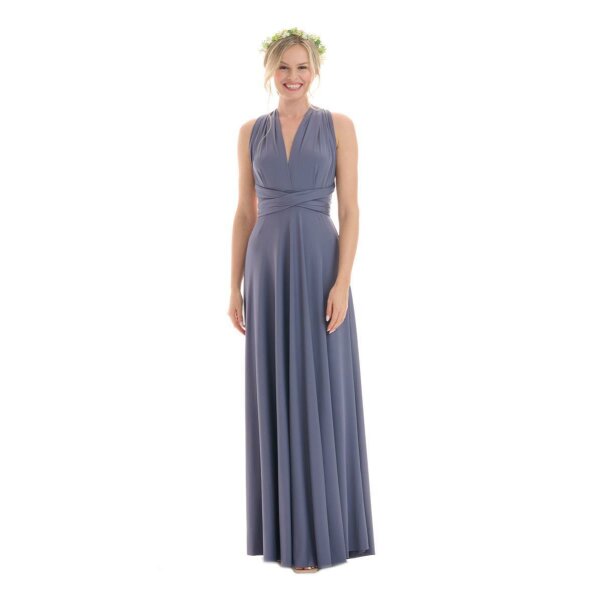 Maxi Infinity-Wickelkleid – Brautjungfernkleid (1000) Grau-Blau 46-50