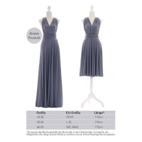 Maxi Infinity-Wickelkleid – Brautjungfernkleid (1000) Grau-Blau 46-50