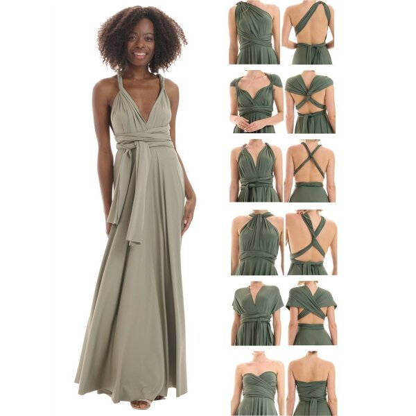 Maxi - Infinity Wickelkleid  Salbei-Grün 40-44