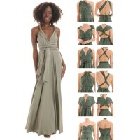 Maxi - Infinity Wickelkleid  Salbei-Grün 40-44