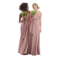 Maxi Infinity-Wickelkleid – Brautjungfernkleid (1000) Altrosa-Taupe 46-50