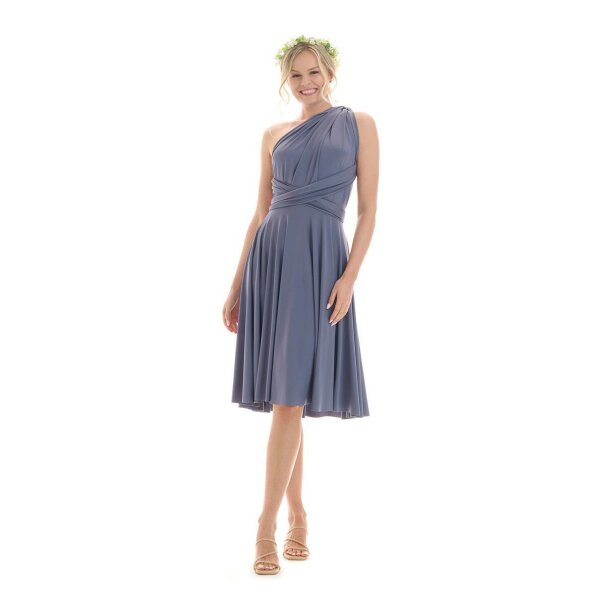 Midi Infinity-Wickelkleid – Brautjungfernkleid (1100) Grau-Blau 46-50