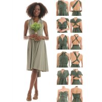 Midi - Infinity Wickelkleid  Salbei-Grün 40-44