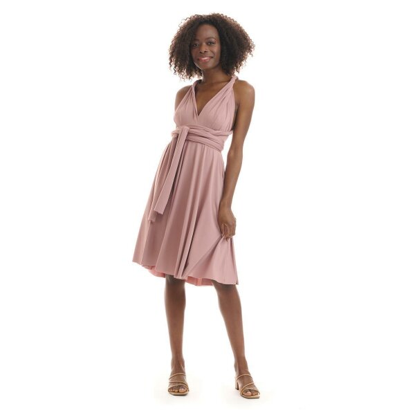 Midi Infinity-Wickelkleid – Brautjungfernkleid (1100) Altrosa/Taupe 46-50