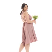 Midi Infinity-Wickelkleid – Brautjungfernkleid (1100) Altrosa/Taupe 46-50