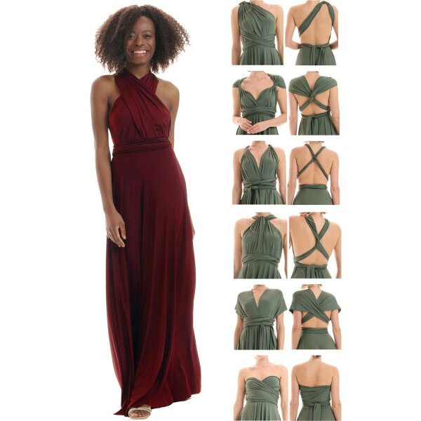 Maxi - Infinity Wickelkleid  Bordeaux-Rot 40-44