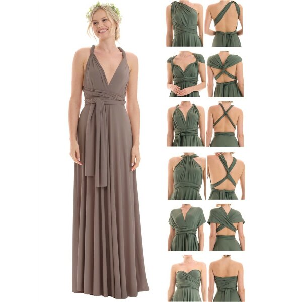 Maxi - Infinity Wickelkleid  Braun-Taupe 40-44